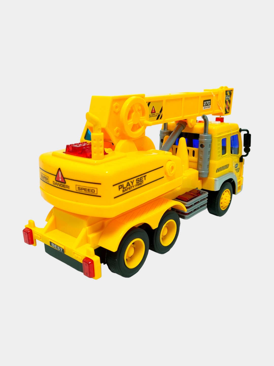 Инерционный автокран Wenyi Builder, Поворотная стрела, Для детей 3+, Развивающие ролевые игры — фото 2