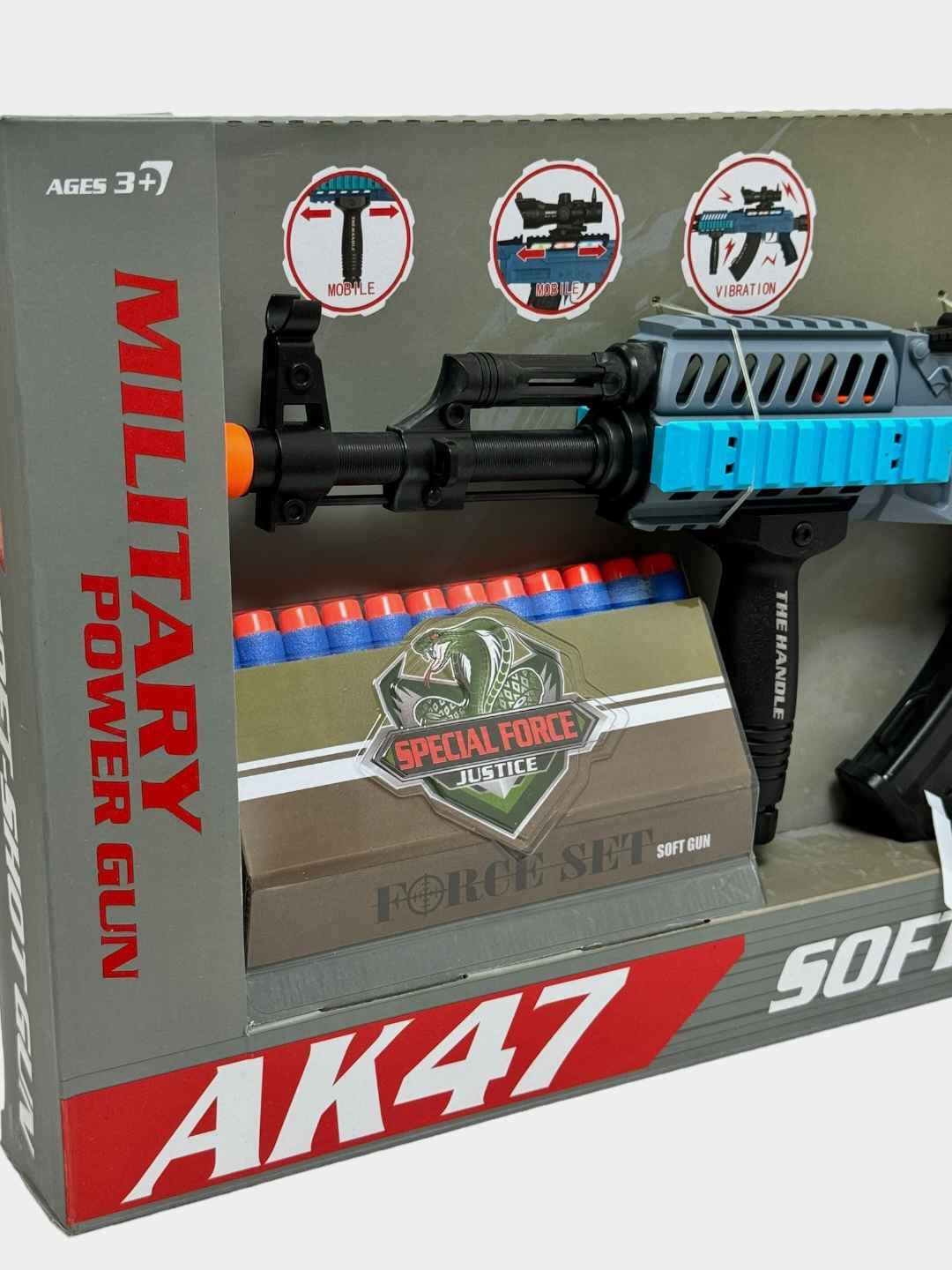 Игрушечный автомат Калашников АК-47 детский развивающий синий 60 см. — фото 2