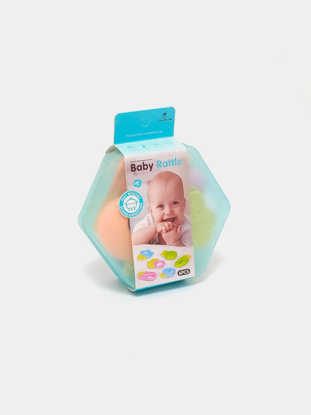 Набор погремушек Baby Rattle LITTLE TIN LOK, развивающий сенсорный комплект, для младенцев от 3 месяцев — фото 4