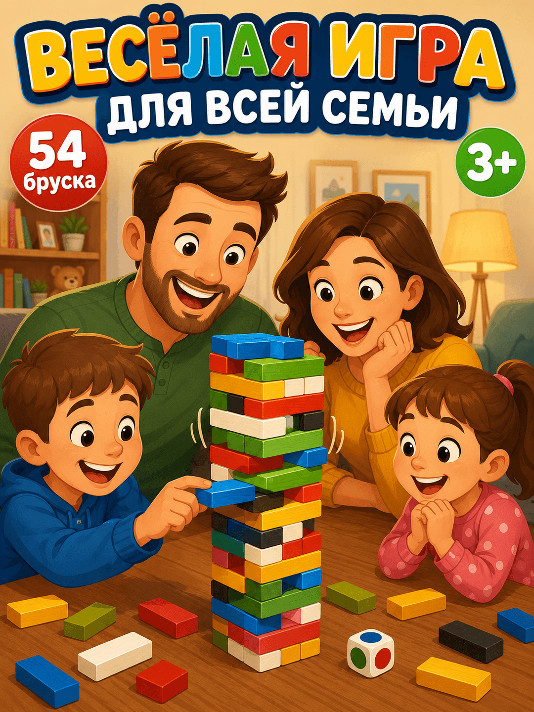 Башня Джанго, цветная деревянная игра, для детей от 3 лет, развивает моторику — фото 6