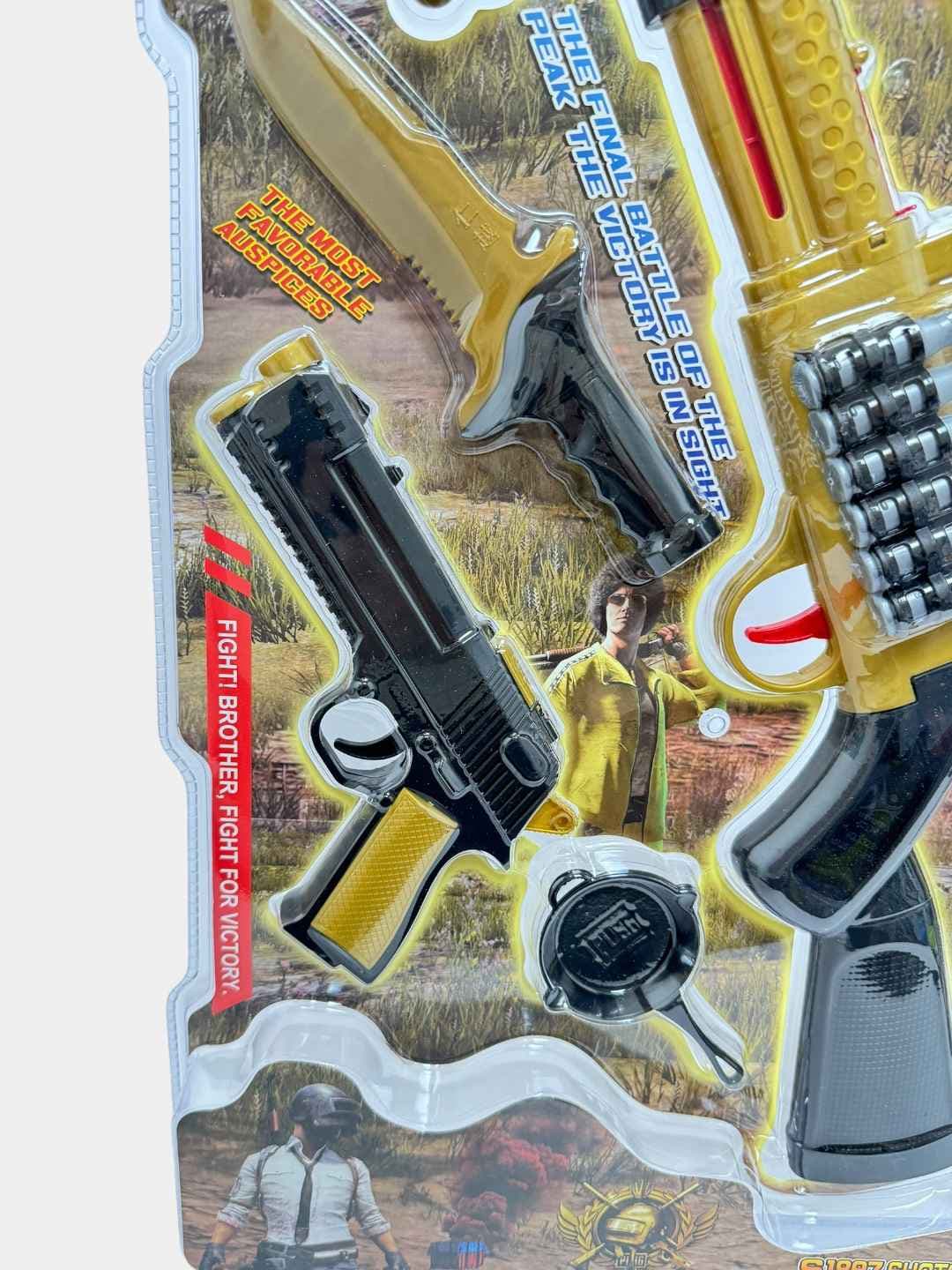 Набор игрушечного оружия PUBG, Дробовик S1897 золотой и пистолет, Для детей от 3 лет — фото 5