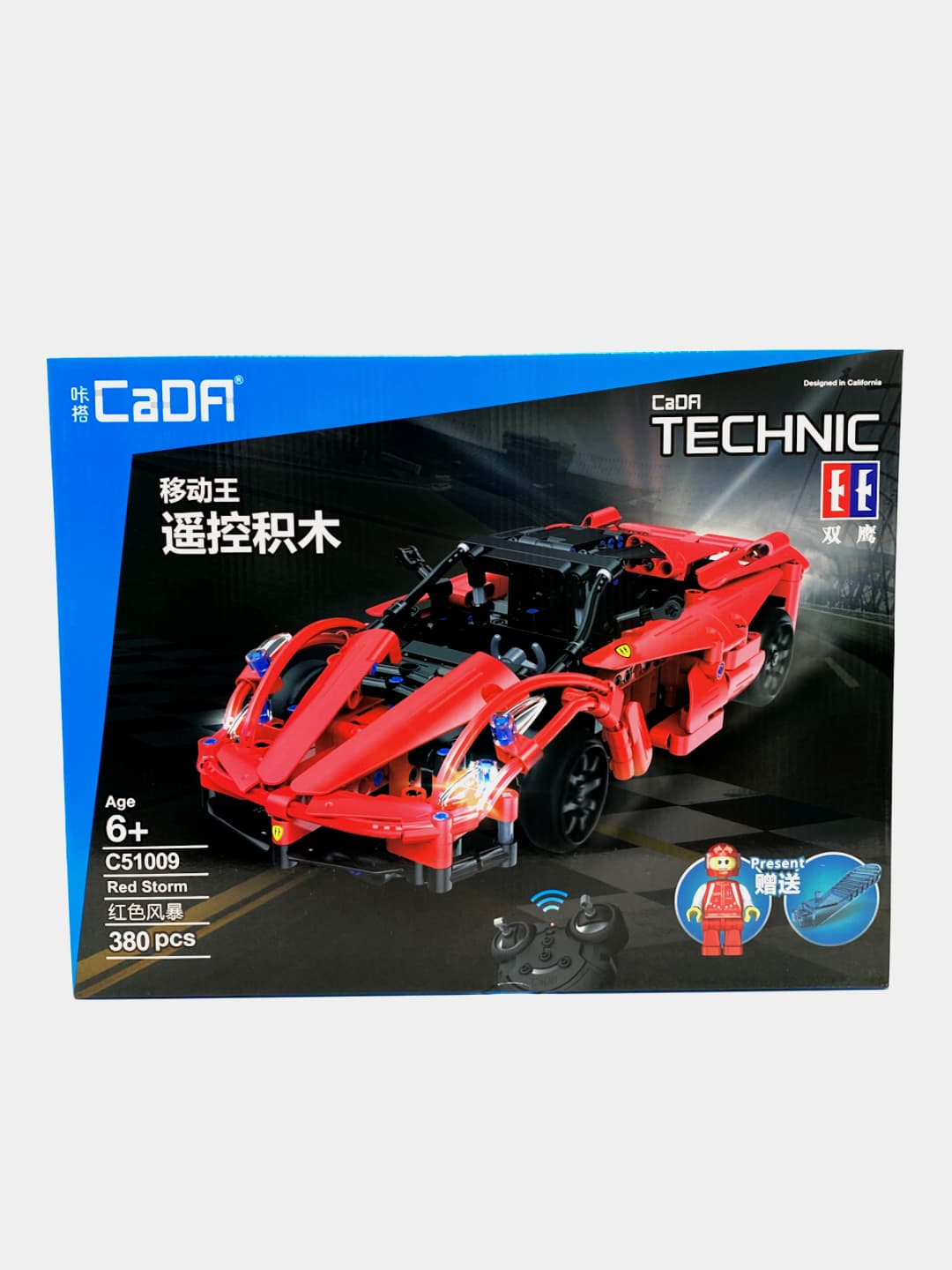Радиоуправляемый конструктор CADA TECHNIC Red Storm Гоночная машина на пульте, 380 деталей — фото 3