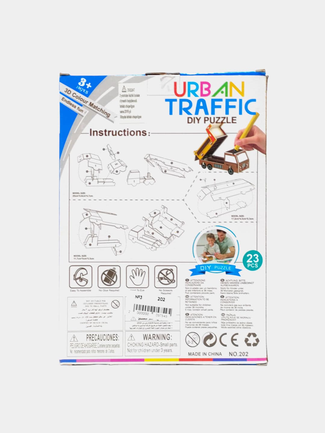 3D конструктор Urban Traffic, 2в1 модель транспорта и раскраска, развивающая моторику, для детей от 3 лет — фото 3