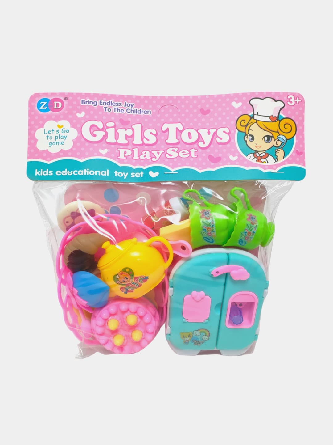 Игрушечная посуда Girls Toys, Игровой набор с холодильником и овощами, Для девочек Для ролевых игр — фото 2