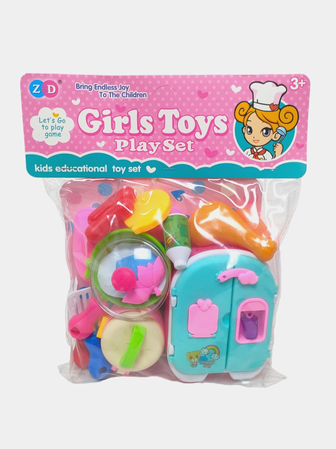 Игрушечная посуда Girls Toys, Игровой набор с холодильником и овощами, Для девочек Для ролевых игр