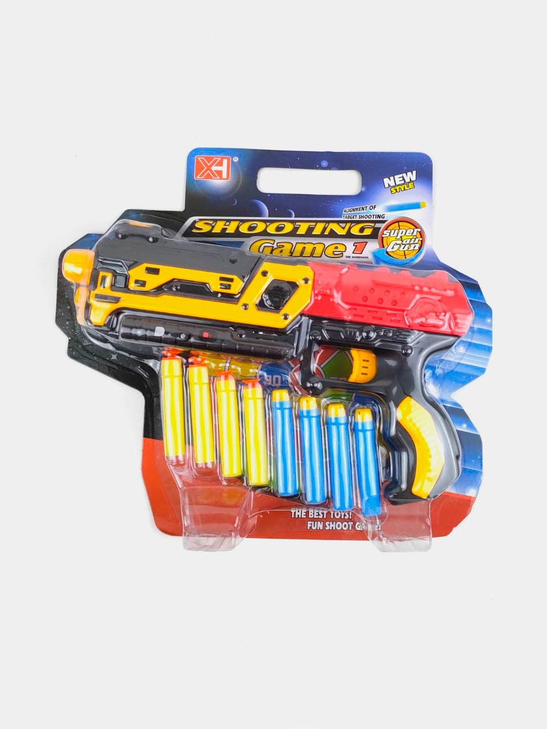 Бластер Shooting Game XH021B, Мягкие безопасные патроны, Развитие меткости и моторики, Для активных игр — фото 2
