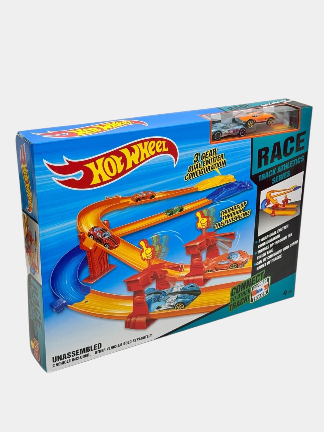 Детский трек Hot Wheel с 3-ходовой конфигурацией для гонок