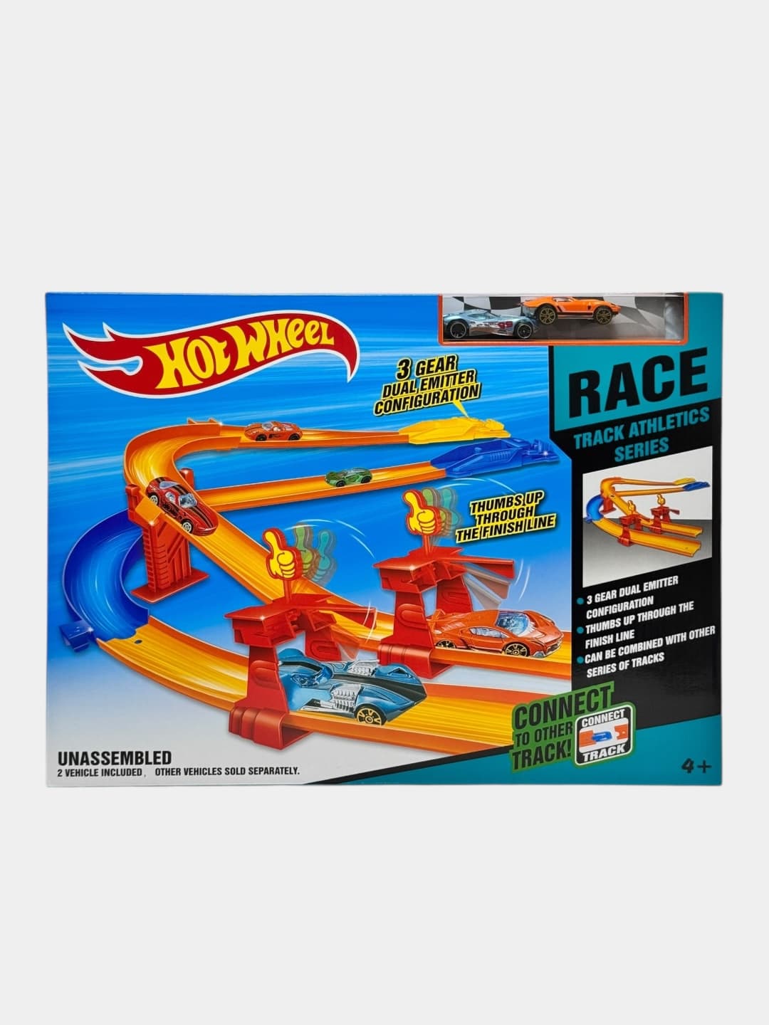 Детский трек Hot Wheel с 3-ходовой конфигурацией для гонок — фото 2