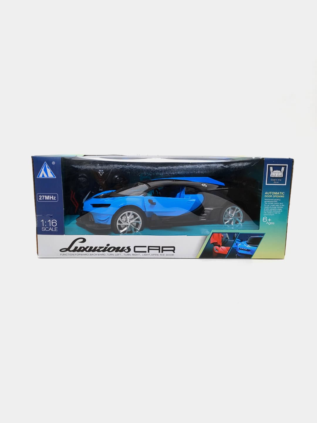 Радиоуправляемый автомобиль Bugatti синий спортивный детский 1:16 — фото 2