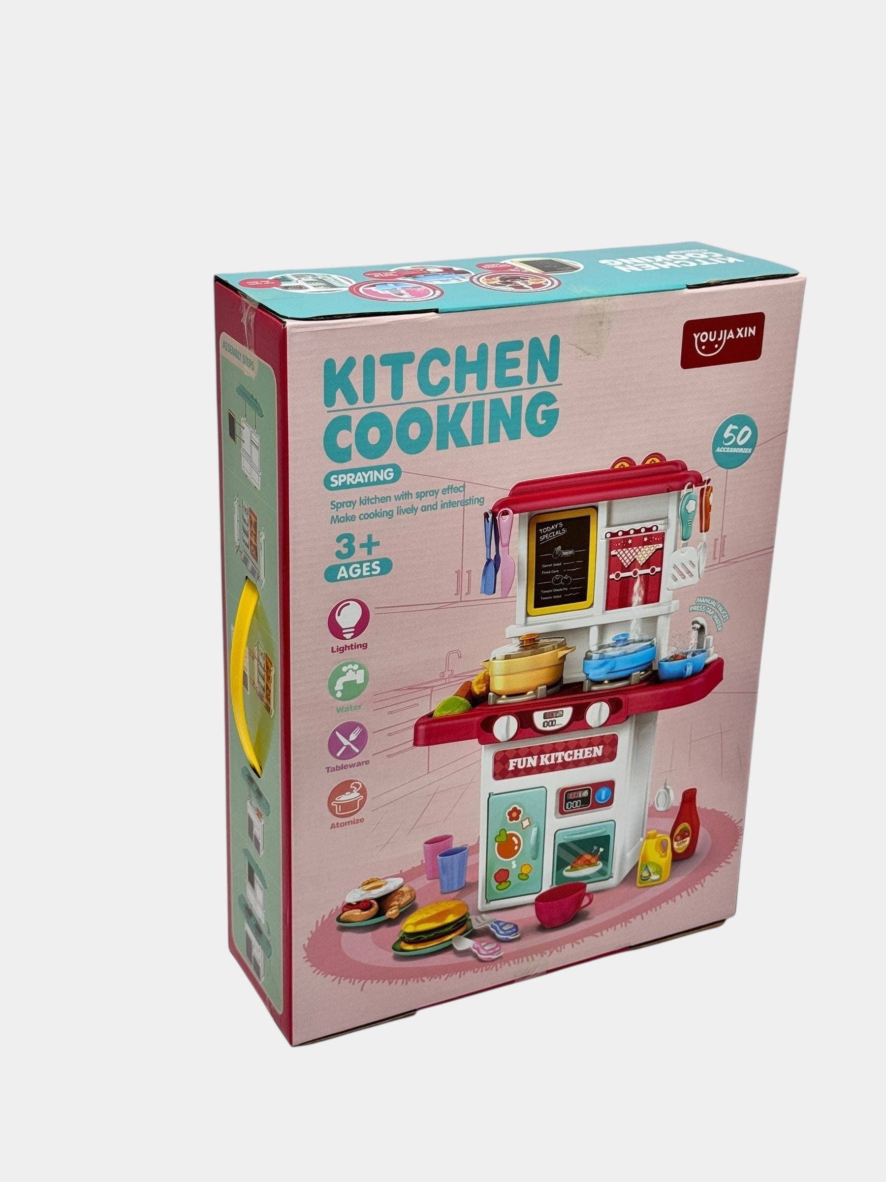 Детская игровая кухня Fun Kitchen, с функцией пара и 50 аксессуаров, для детей от 3 лет — фото 2