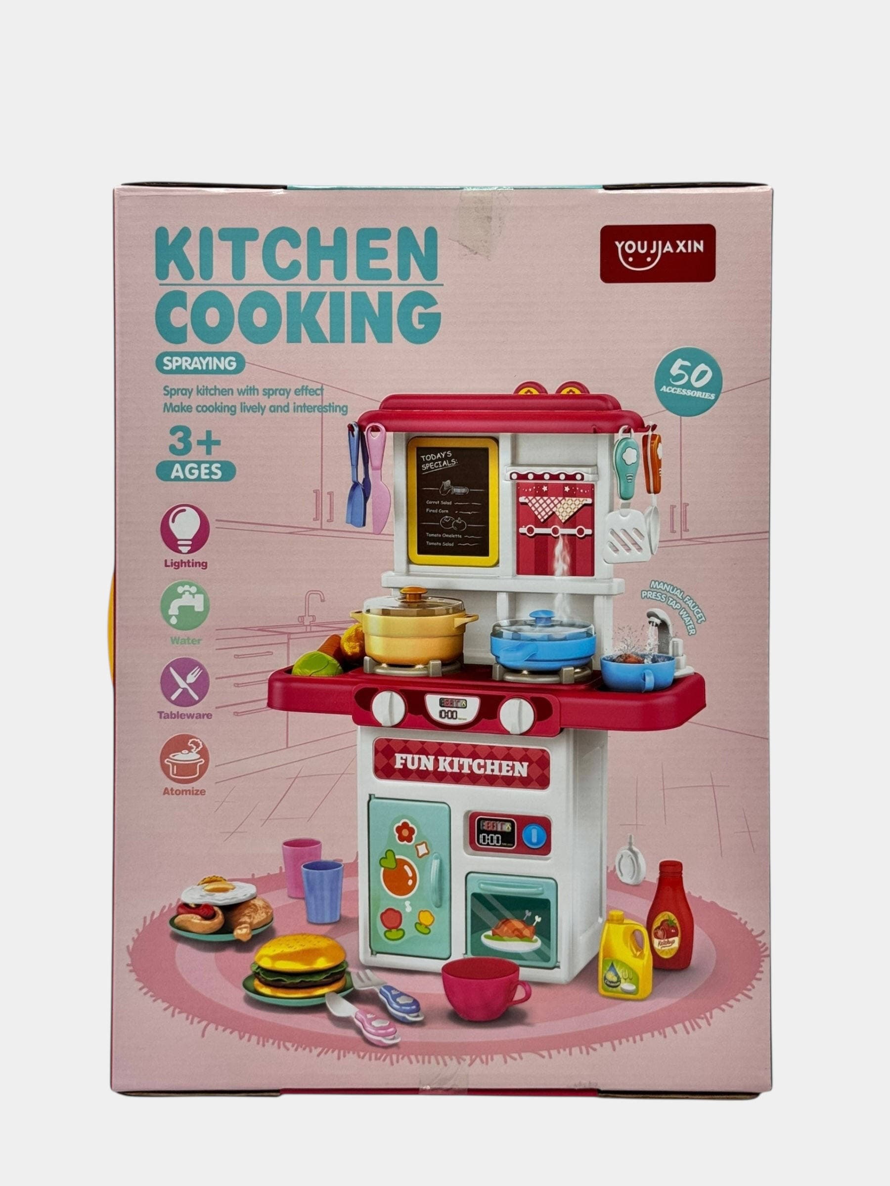 Детская игровая кухня Fun Kitchen, с функцией пара и 50 аксессуаров, для детей от 3 лет — фото 3