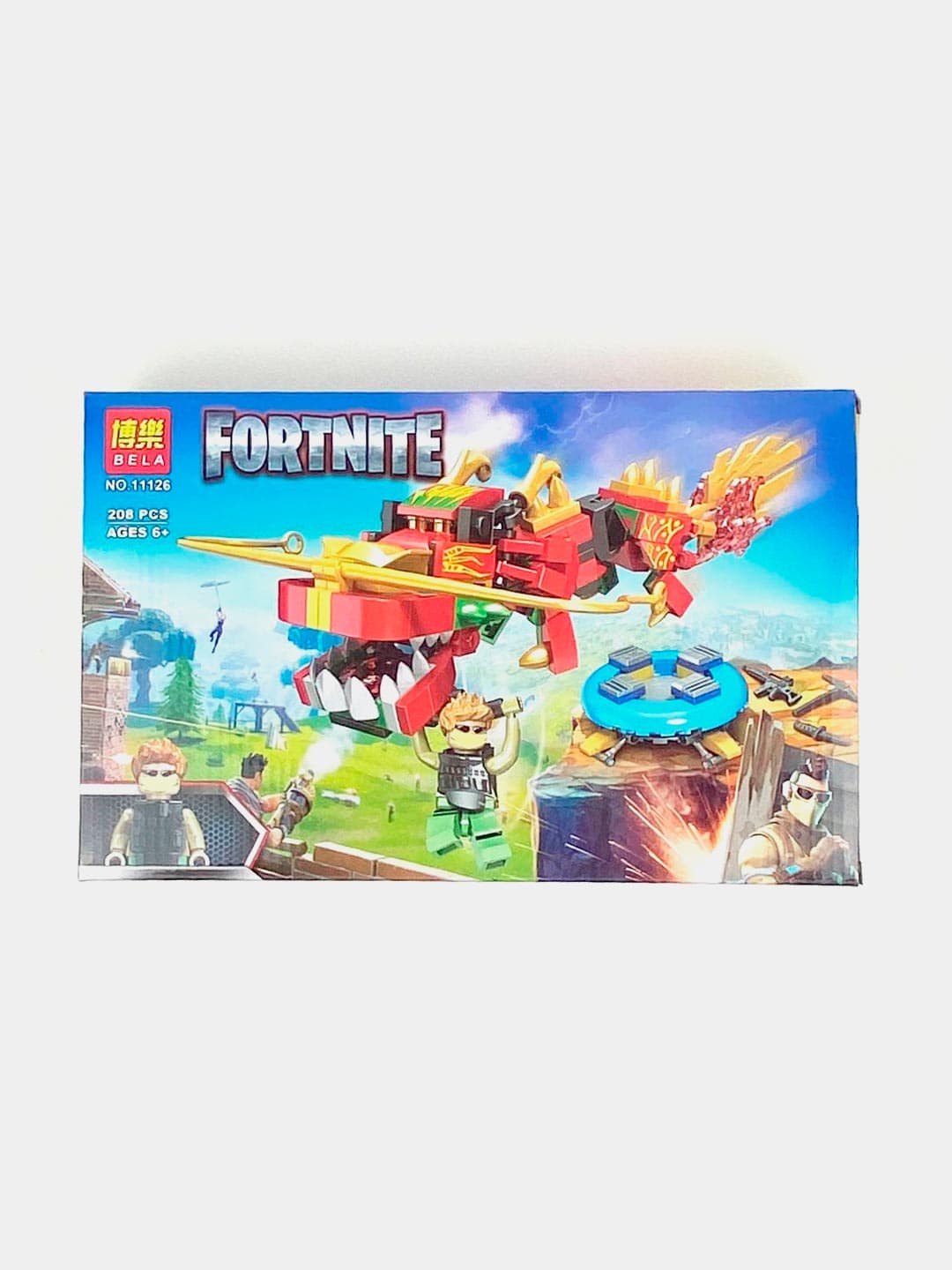 Конструктор BELA Fortnite Красный дракон с фигурками, аналог Lego, 208 деталей