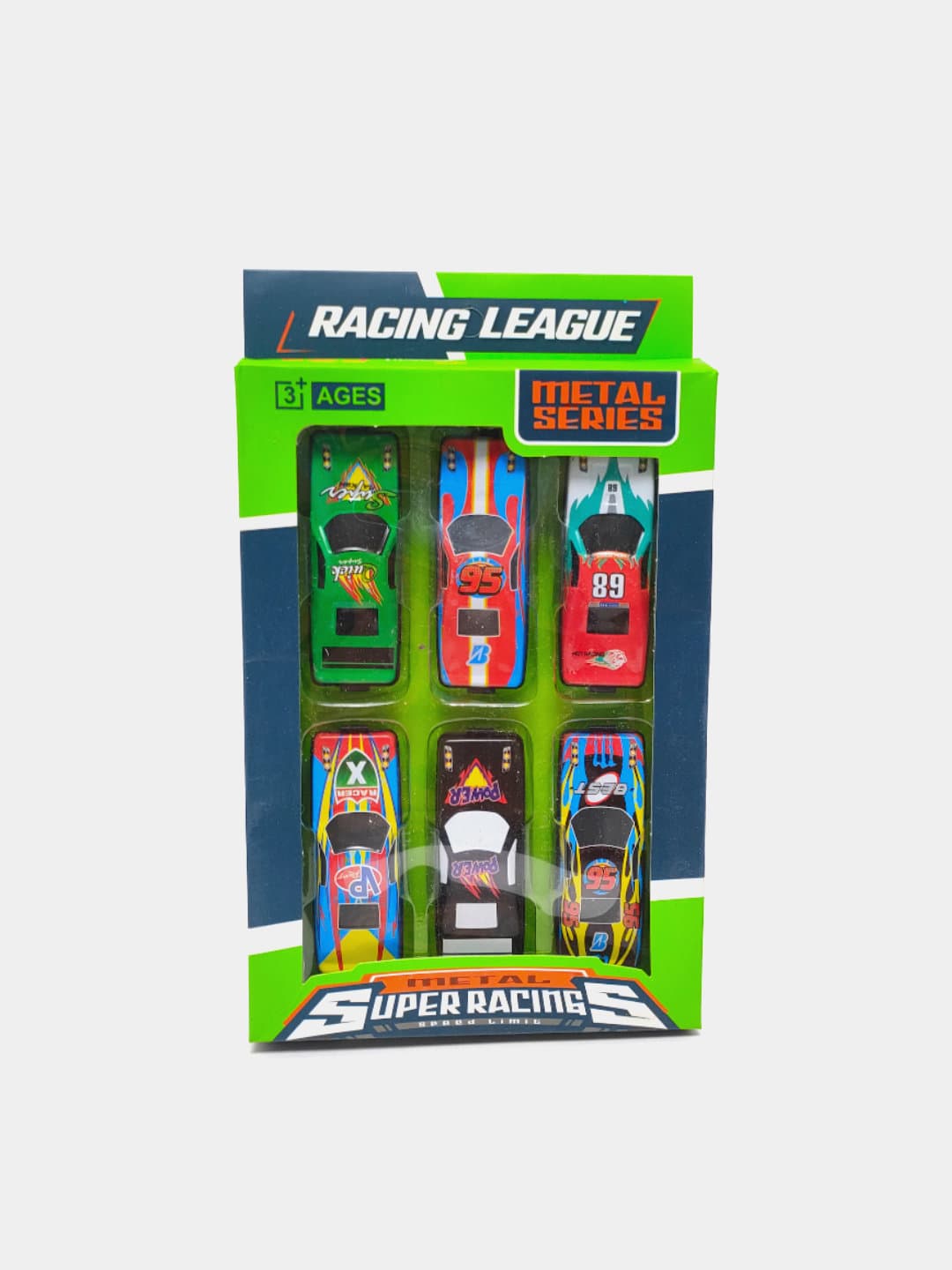 Набор металлических машинок Racing League, 6 в 1, для детей от 3 лет, прочные и яркие — фото 6