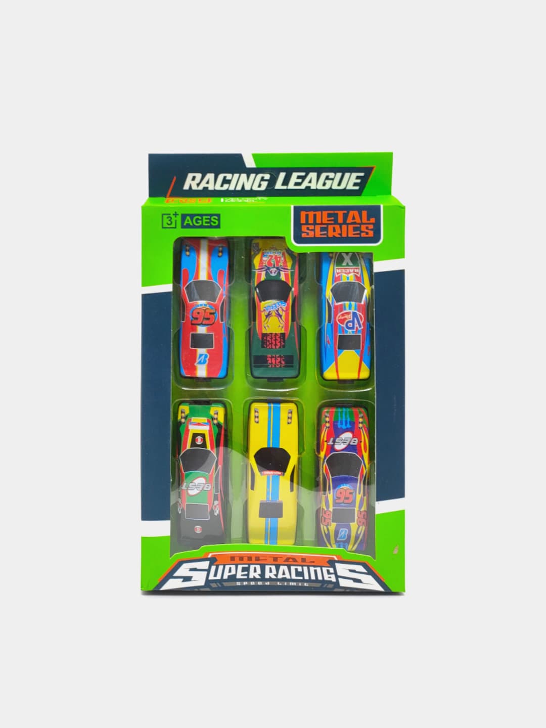 Набор металлических машинок Racing League, 6 в 1, для детей от 3 лет, прочные и яркие — фото 7