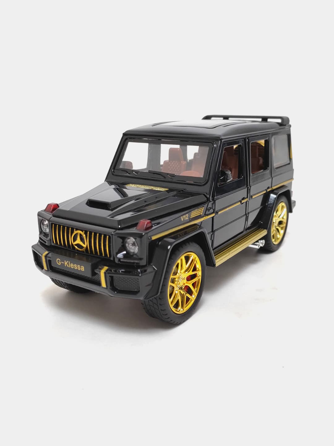 Коллекционная модель Mercedes-Benz Gelandewagen G63 черный золотой 25 см.