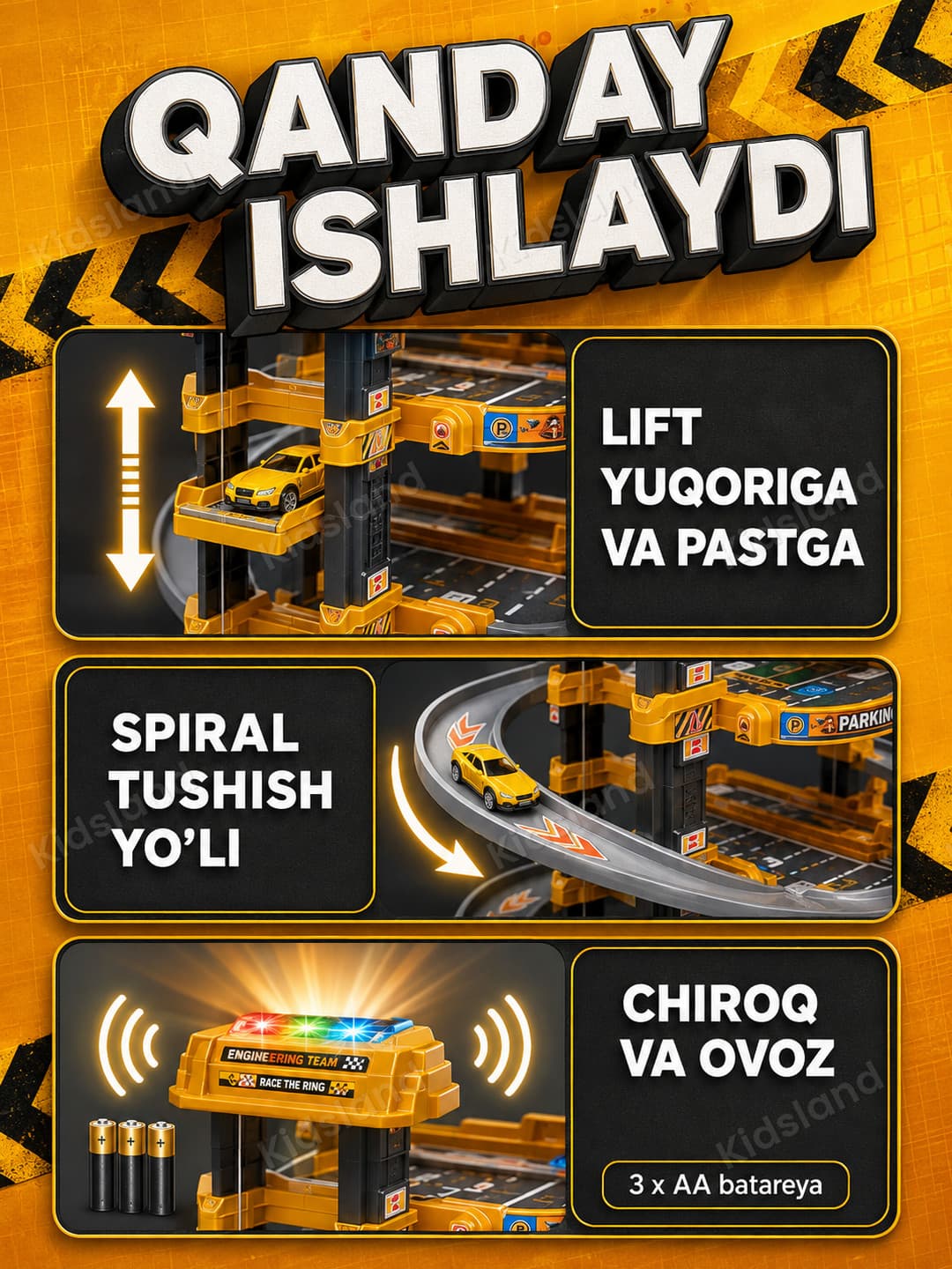 Многоуровневый игровой набор Garage City, Парковка с машинками и лифтом, Для детей от 3 лет