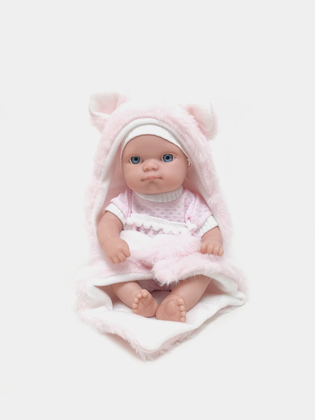 Кукла пупс Yale Baby 22 см, мягкий халат с ушками, для детей от 3 лет, развивает моторику — фото 4