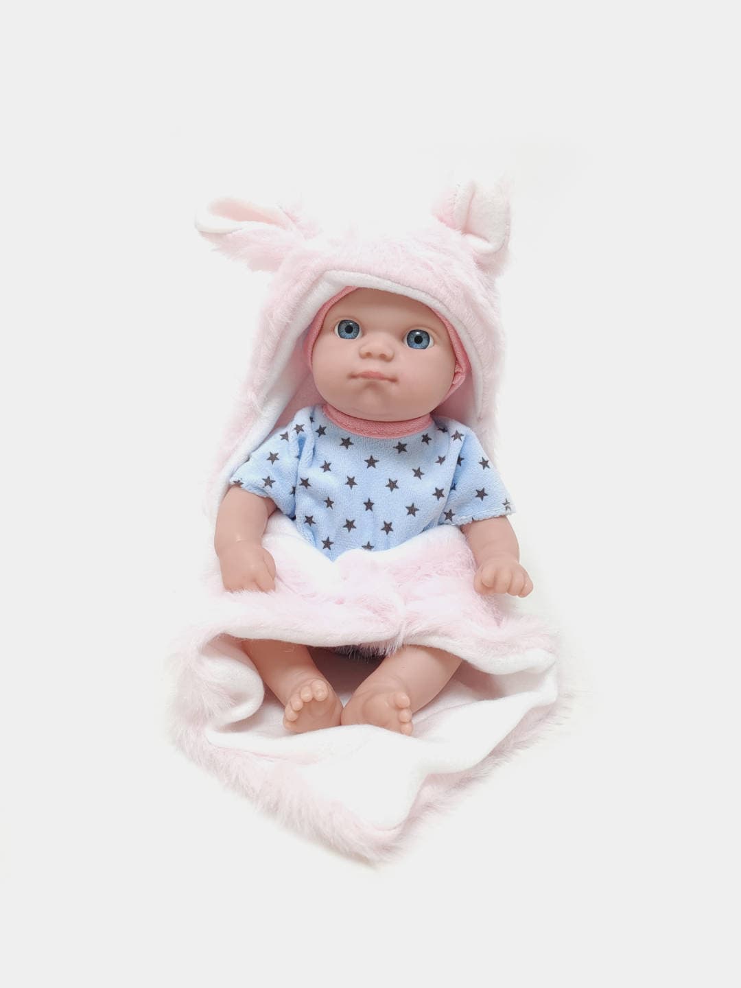Кукла пупс Yale Baby 22 см, мягкий халат с ушками, для детей от 3 лет, развивает моторику — фото 3