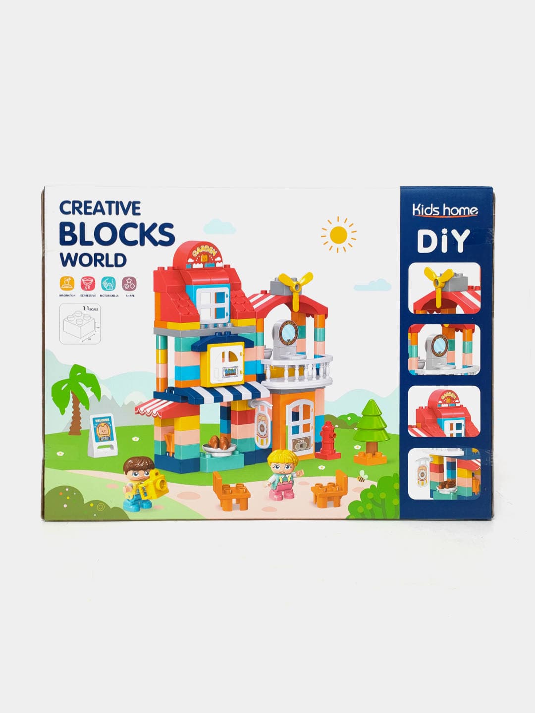 Конструктор Grand Villa Creative Blocks World, 132 крупные детали, Для детей от 3 лет, Развивает моторику и логику — фото 5