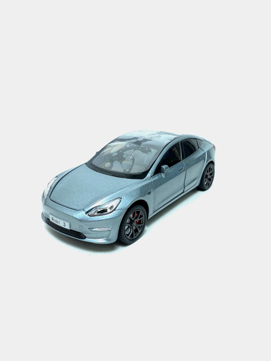 Детская модель Tesla Model 3 1:24 черный с красным коллекционная 20 см. — фото 2