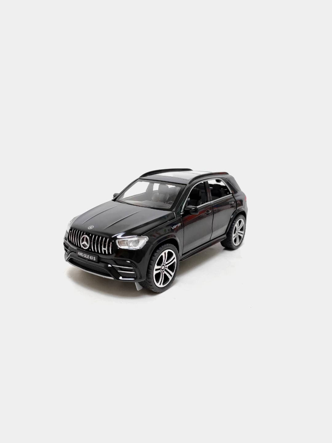 Детская модель Mercedes GLE 63S черная, металл, интерактивная 25 см.