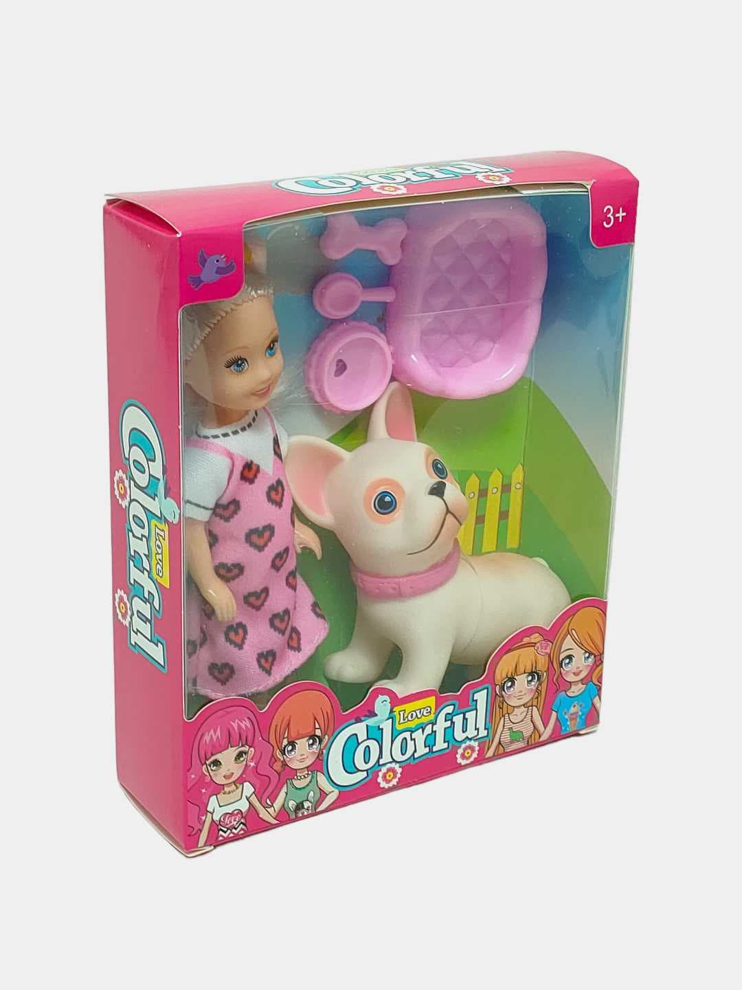 Игровой Набор Кукла с Собачкой Мопс, Для Сюжетных Игр, Ролевое Моделирование — фото 2