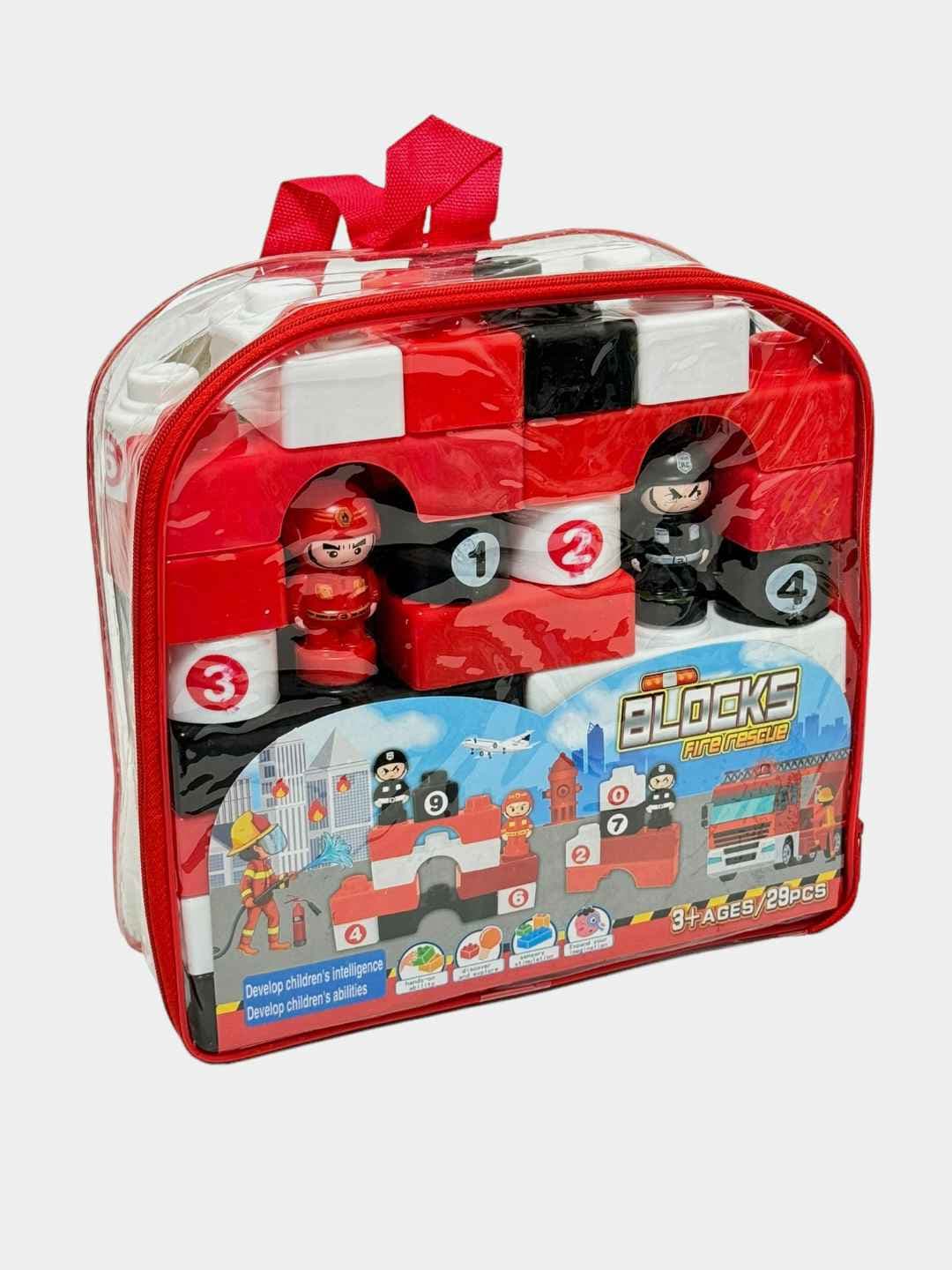 Крупноблочный конструктор Пожарная машина Fire rescue с фигурками, 29 деталей