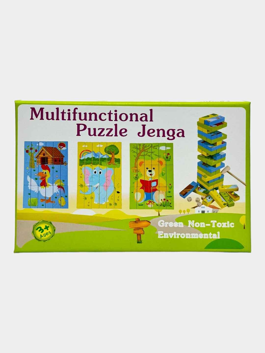 Деревянные игрушки дженга пазл Multifunctional Puzzle Jenga с молоточком — фото 4