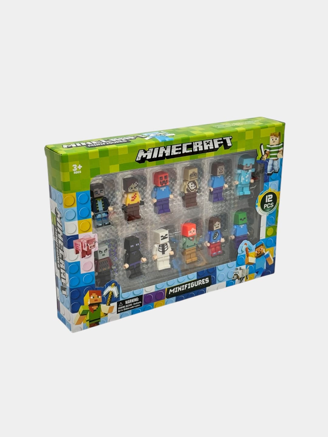Набор минифигур Minecraft, 12 шт, Пиксельный стиль, Для детей от 3 лет, Развитие моторики — фото 4