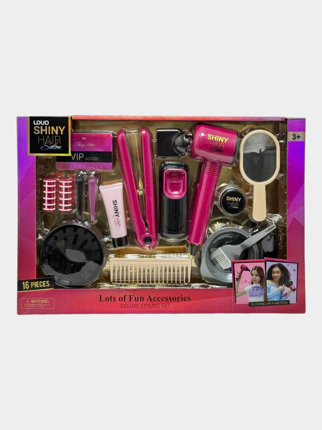Набор юного парикмахера Shiny Hair Salon LDUO с игрушечным феном для девочек — фото 2