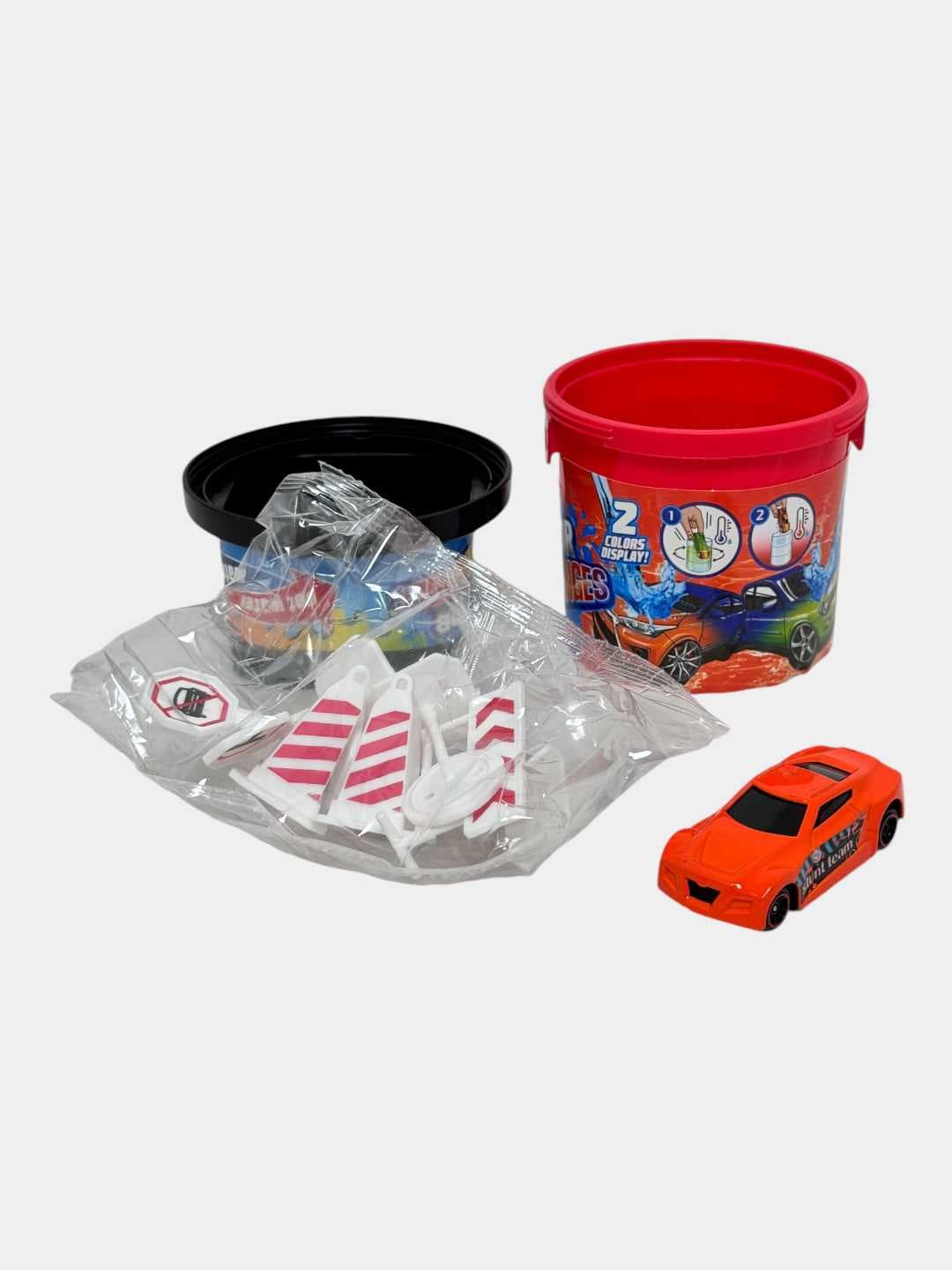Машинки Hot Wheels Color Shifters, Меняющие цвет в воде, Набор для детей от 3 лет с дорожными знаками — фото 2