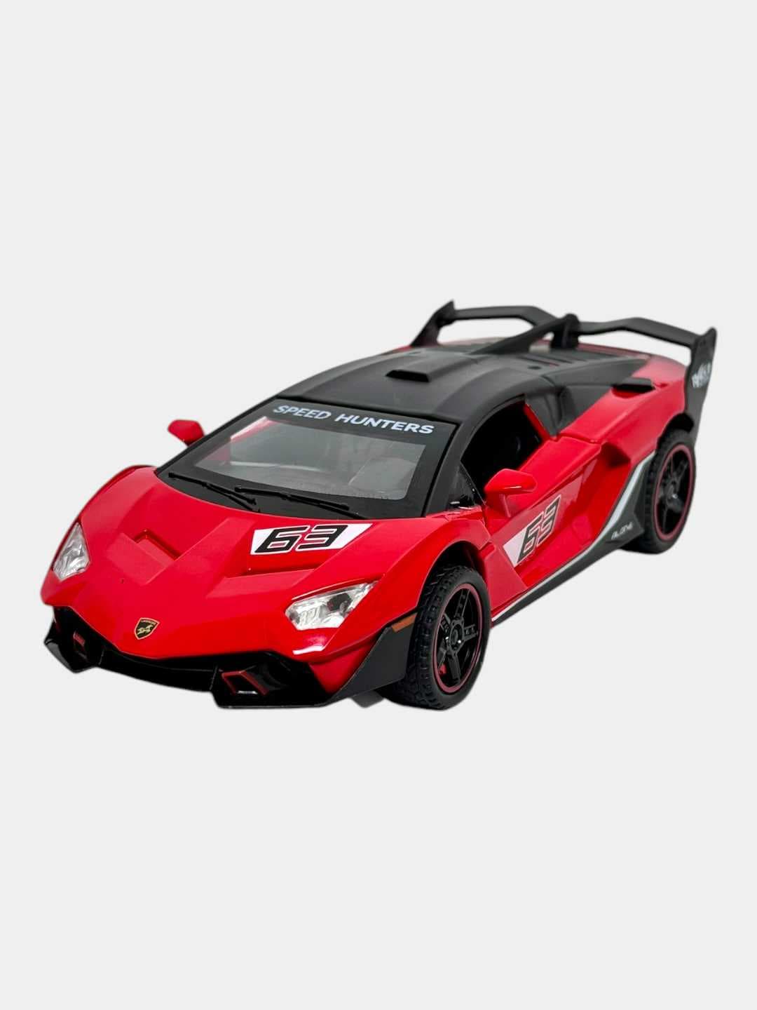 Коллекционная модель Ламборгини Speed Hunters красный спорткар 1:18 — фото 3