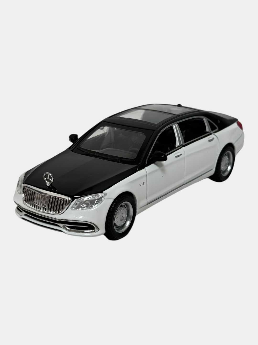 Коллекционная металлическая машинка Mercedes-Maybach S650 25 см черная.