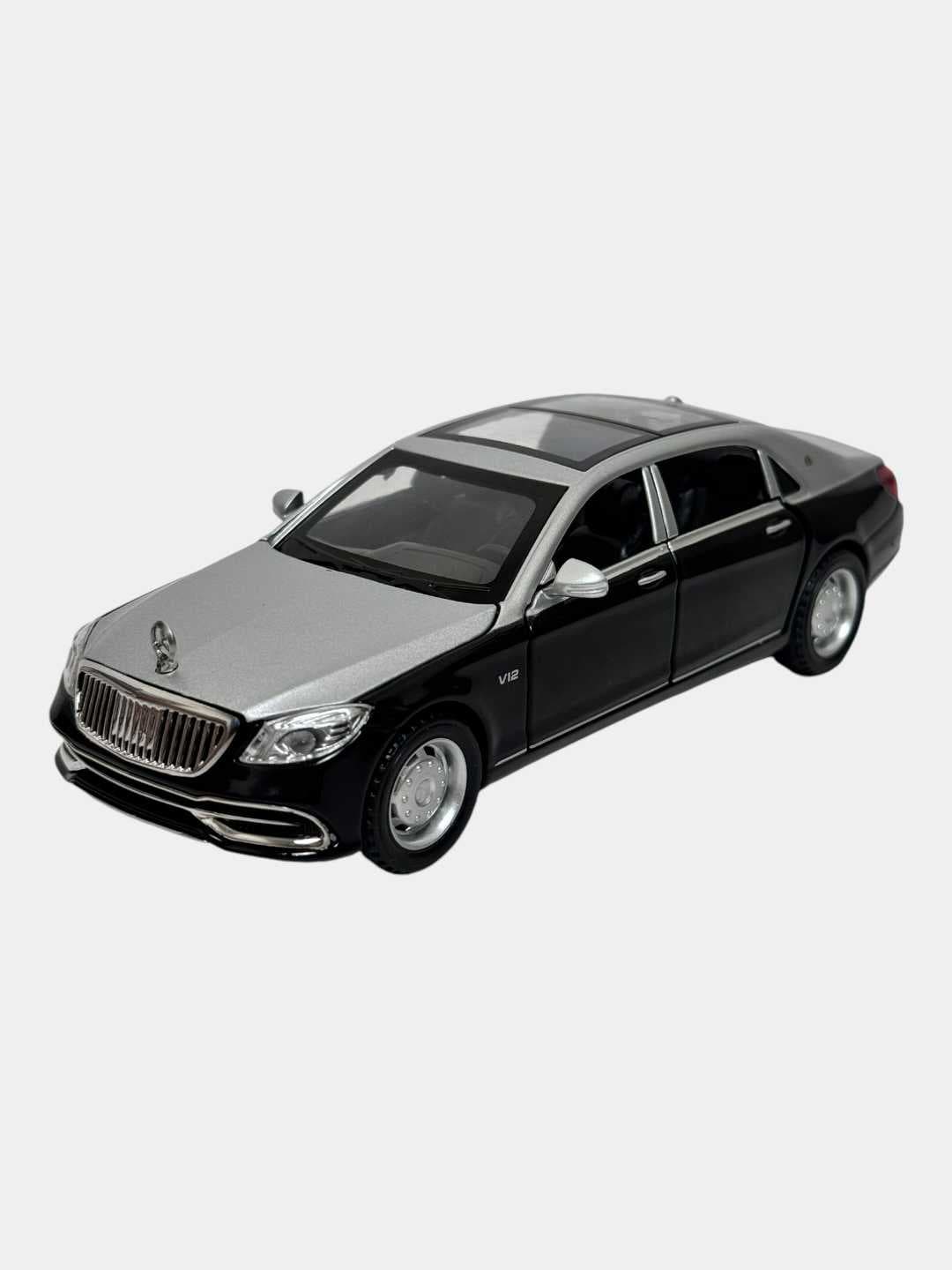 Коллекционная металлическая машинка Mercedes-Maybach S650 25 см черная. — фото 4