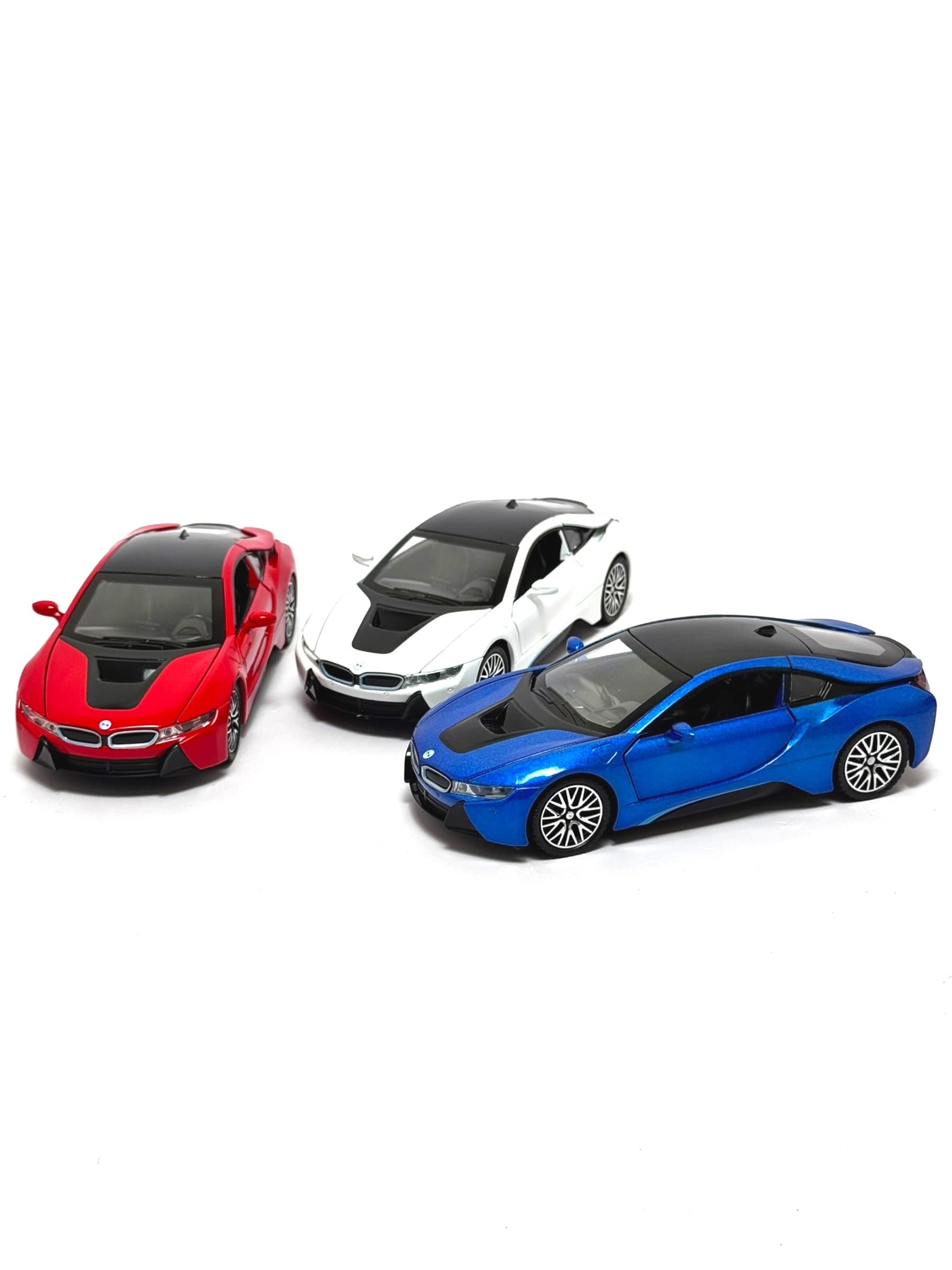 Коллекционная модель BMW i8 для детей 3+ набор из 3 цветов 10 см.