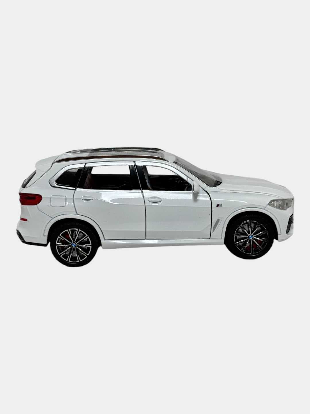 Металлическая машинка BMW X5, инерционная, 1:24, детализированная, синяя, для детей. — фото 8