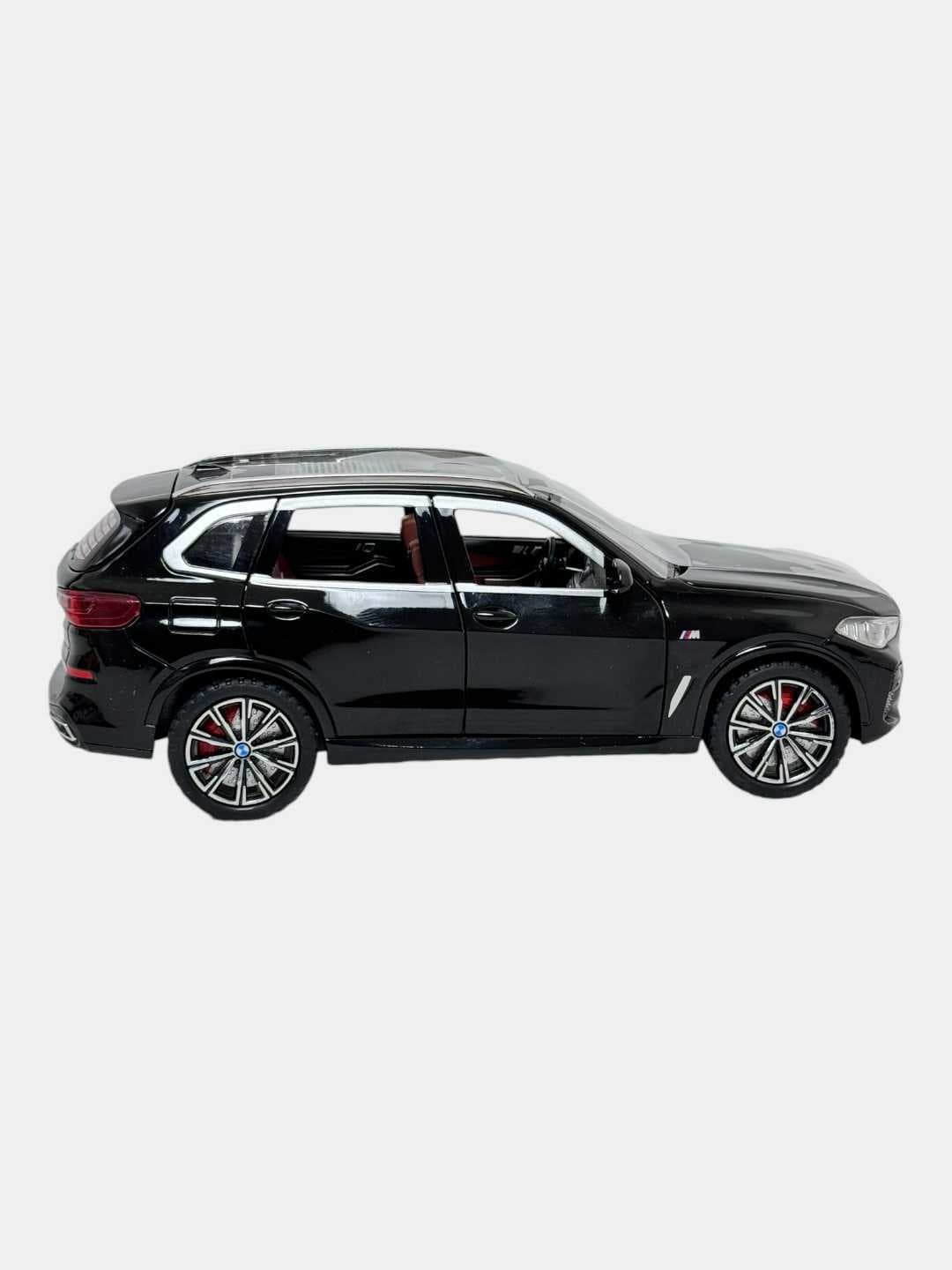 Металлическая машинка BMW X5, инерционная, 1:24, детализированная, синяя, для детей. — фото 5