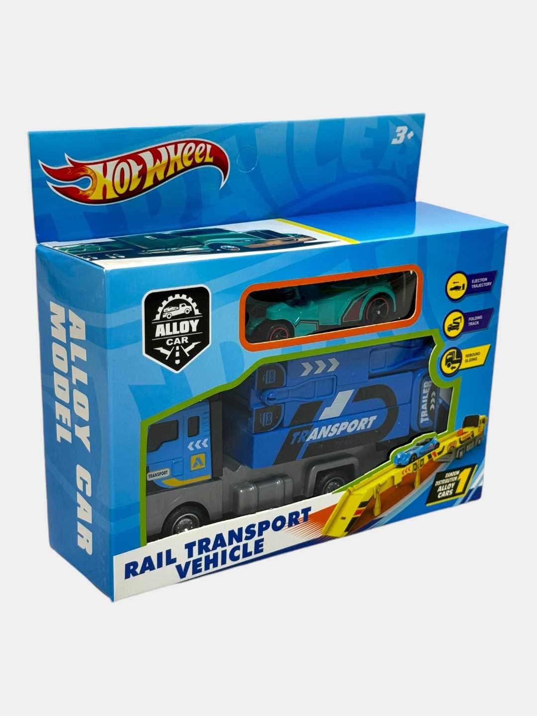 Набор машинок Hotwheel с автовозом, детский транспортный игровой комплект. — фото 5