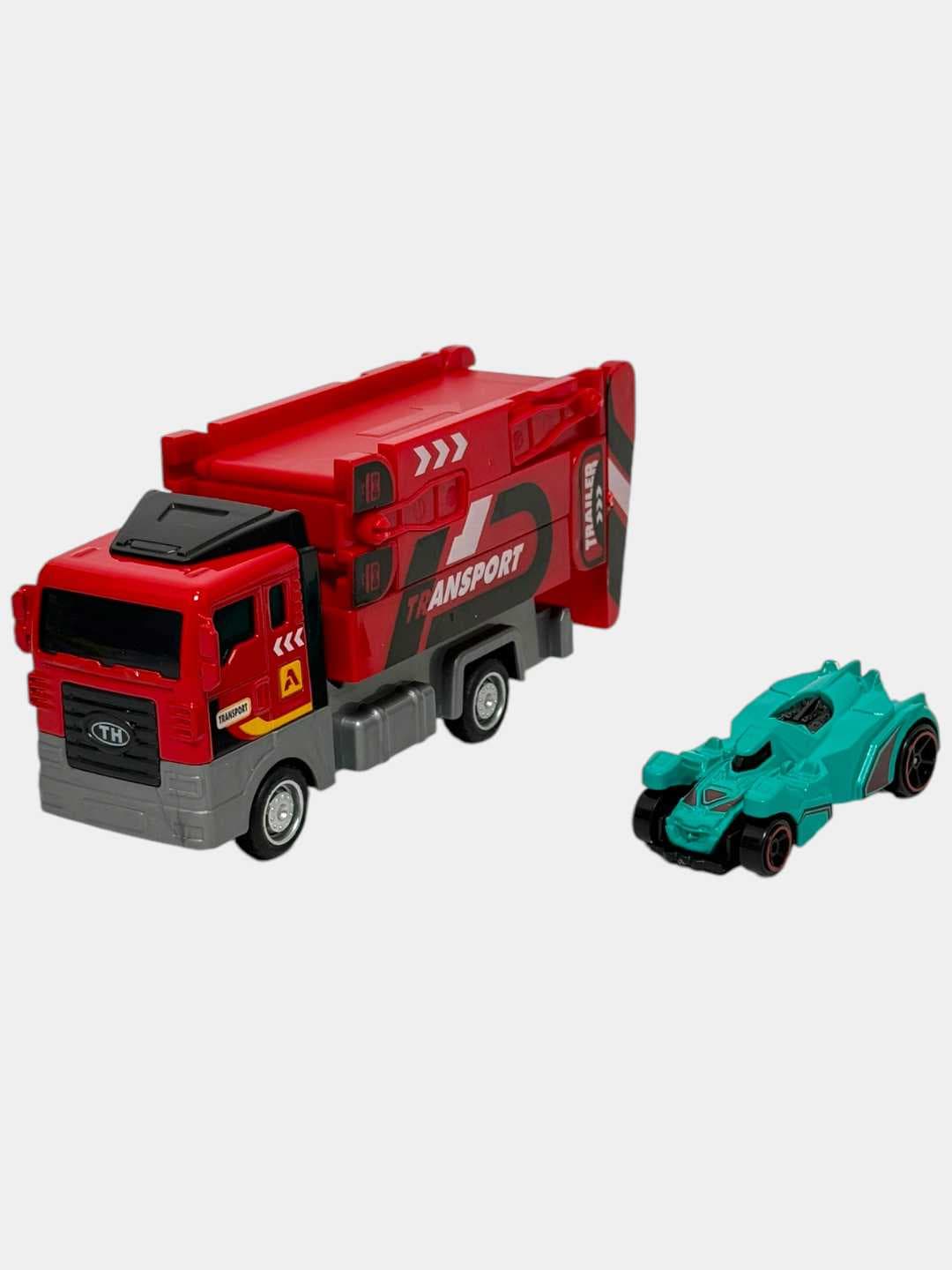 Набор машинок Hotwheel с автовозом, детский транспортный игровой комплект. — фото 2