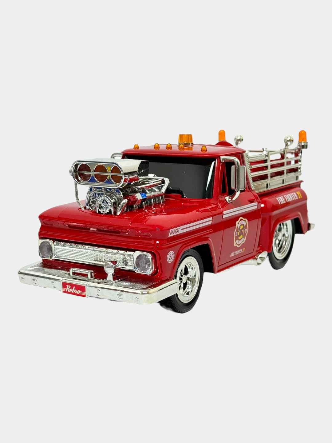 Радиоуправляемая машина Hot Rod Пожарный детский 3D-LED, автомобиль развивающий — фото 2