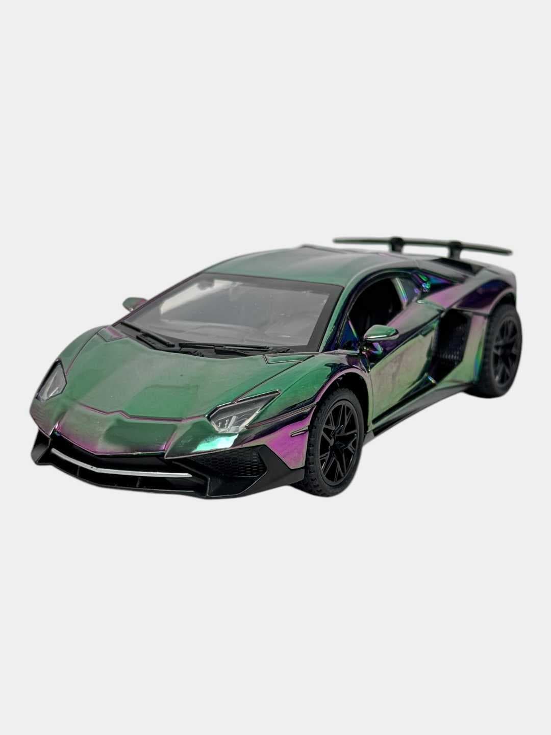 Модель автомобиля Lamborghini Sián металлическая зелено-фиолетовая 1:32 — фото 5