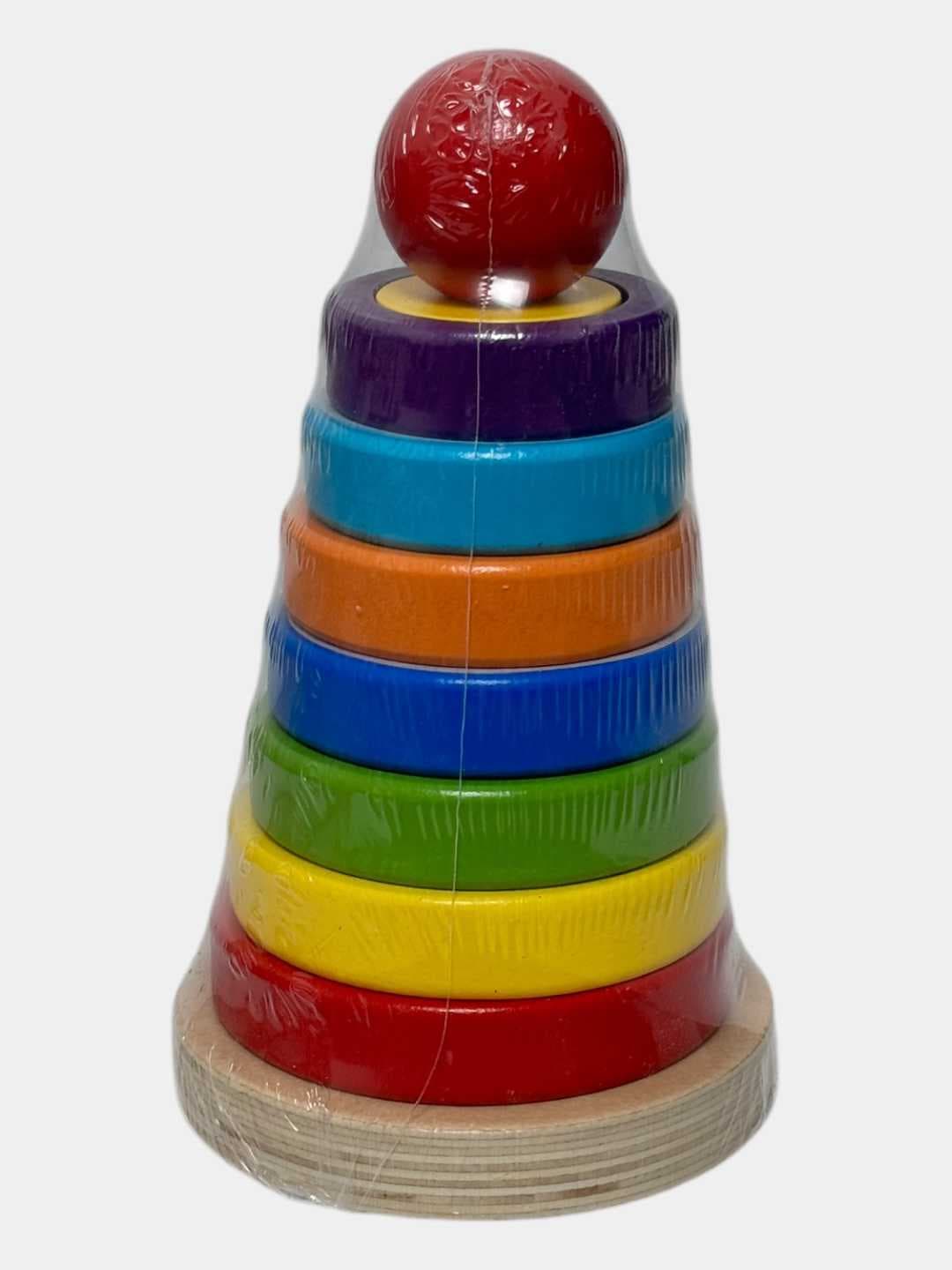 Деревянная пирамидка Rainbow Tower развивающая для детей — фото 2