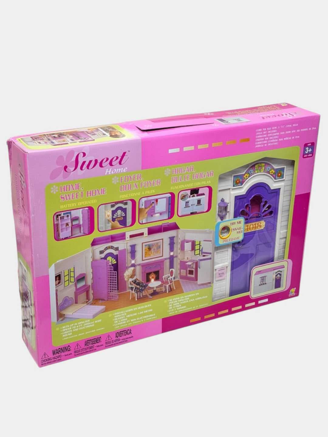 Дом для Барби Home Sweet Home складной со светом и звуком, игровой набор для девочек