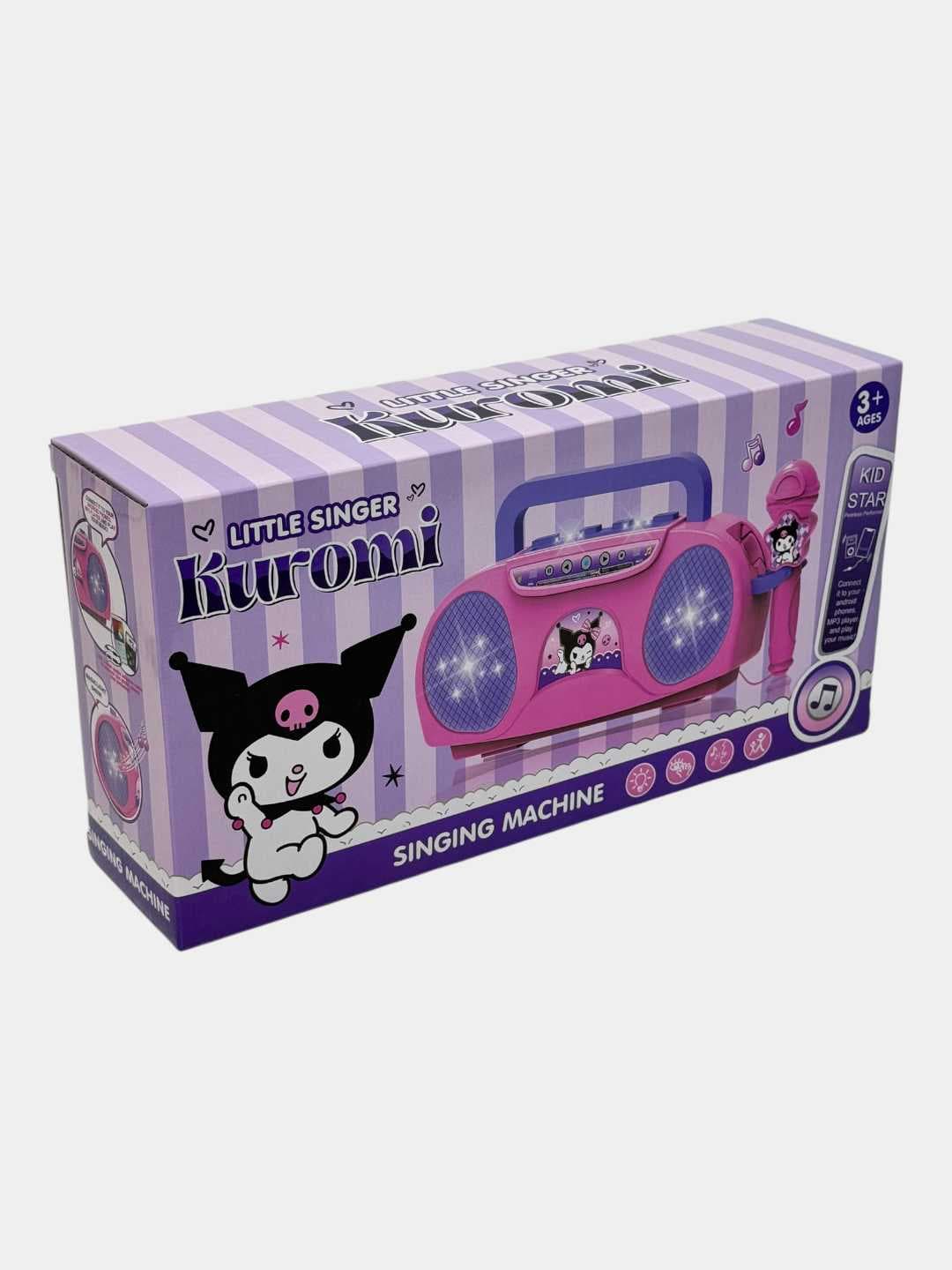 Музыкальный магнитофон Kuromi, Детская караоке-игрушка с Bluetooth микрофоном, Для детей от 3 лет — фото 4