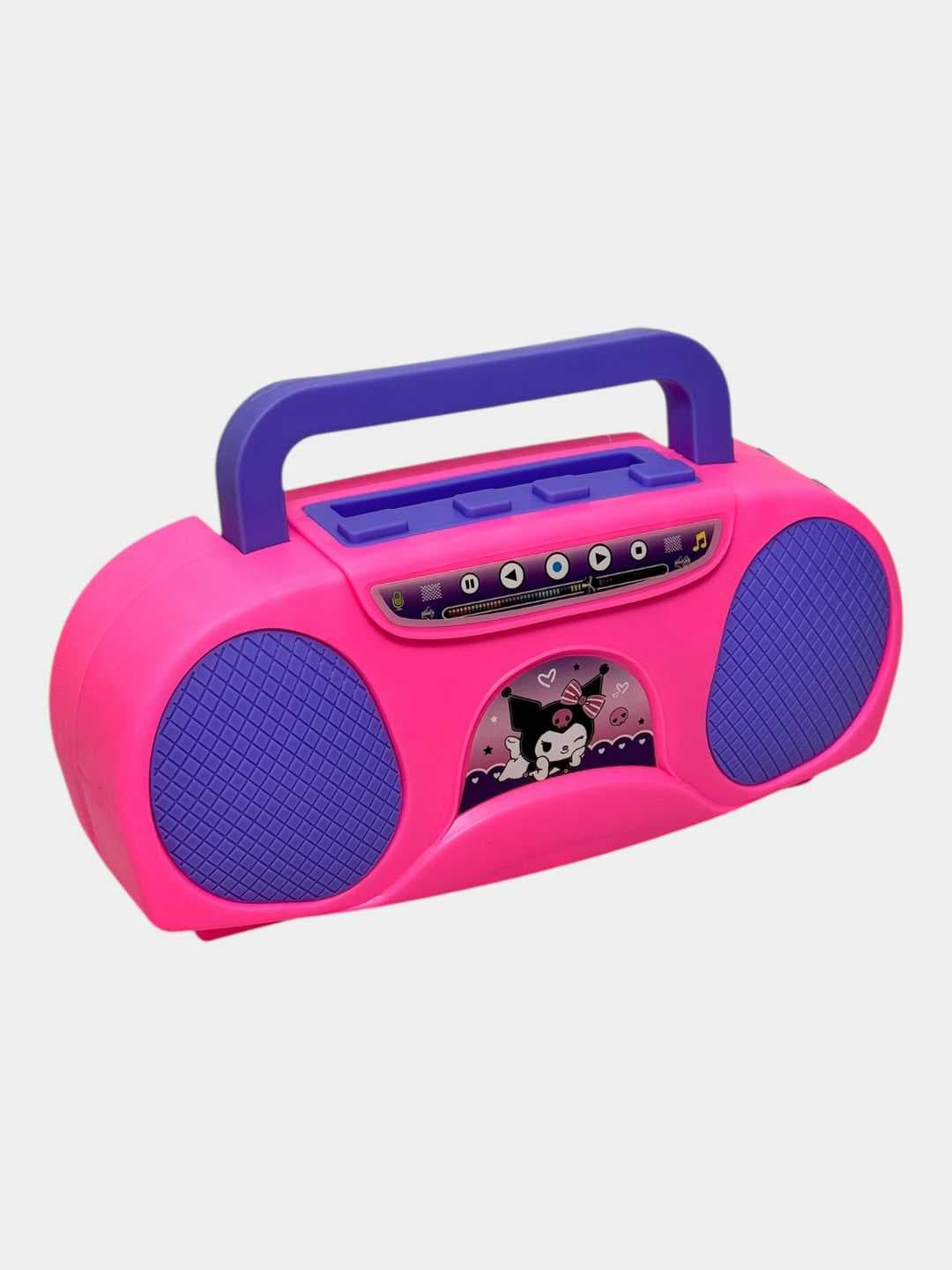 Музыкальный магнитофон Kuromi, Детская караоке-игрушка с Bluetooth микрофоном, Для детей от 3 лет — фото 5