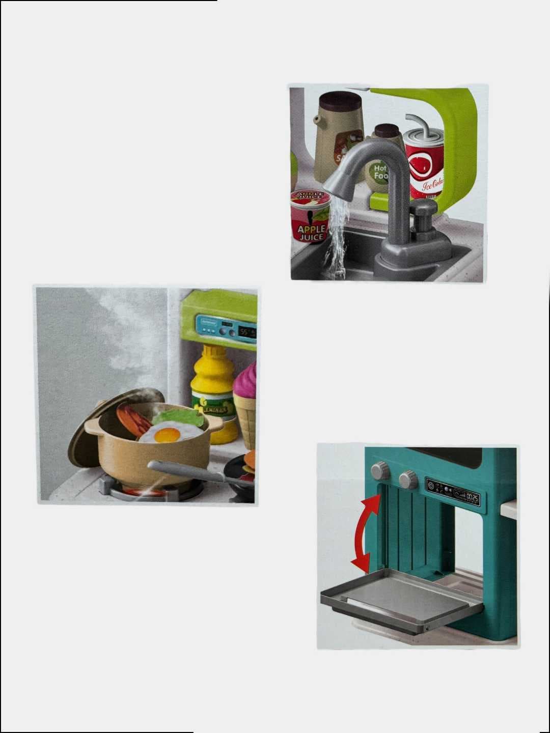 Детская игровая кухня Home Chef высота 79 см, свет, звук, вода из крана, холодный пар — фото 4
