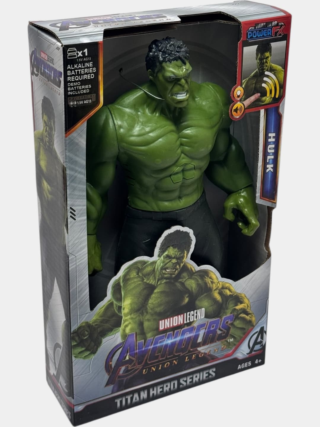 Фигурка героя Hulk Titan Hero с звуком 30 см мускулистая зеленая.