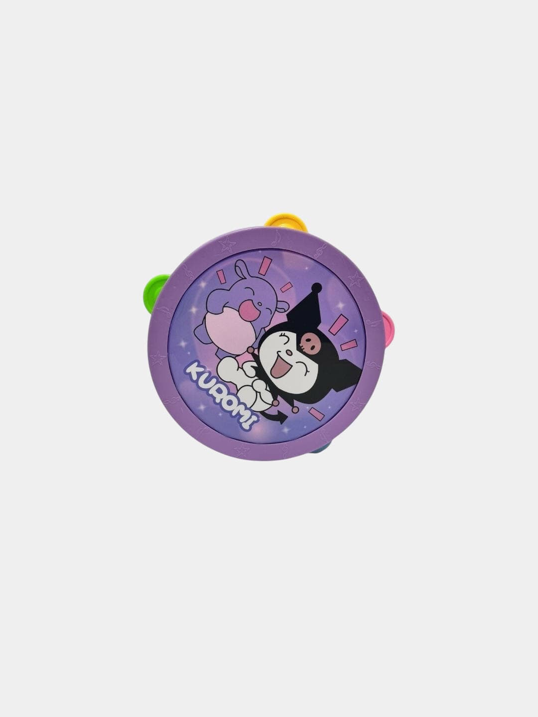 Пластиковый бубен Kuromi, музыкальная игрушка для детей, развитие ритма — фото 2