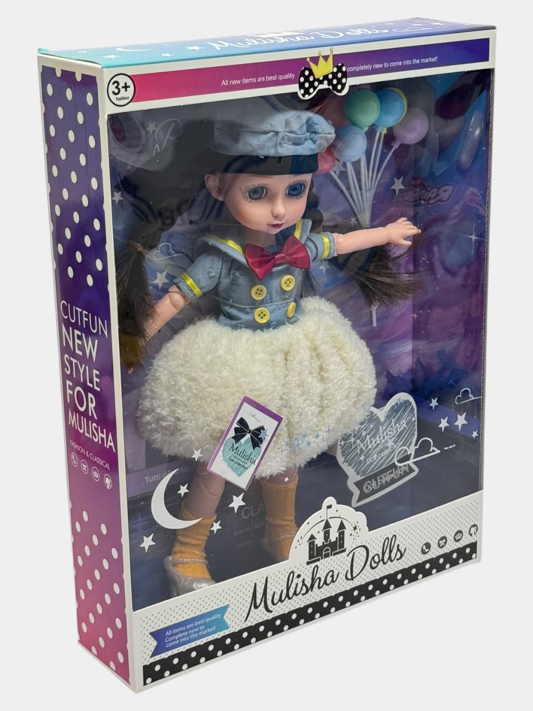 Мягкая кукла Mulisha развивающая для девочек, обучение стилю