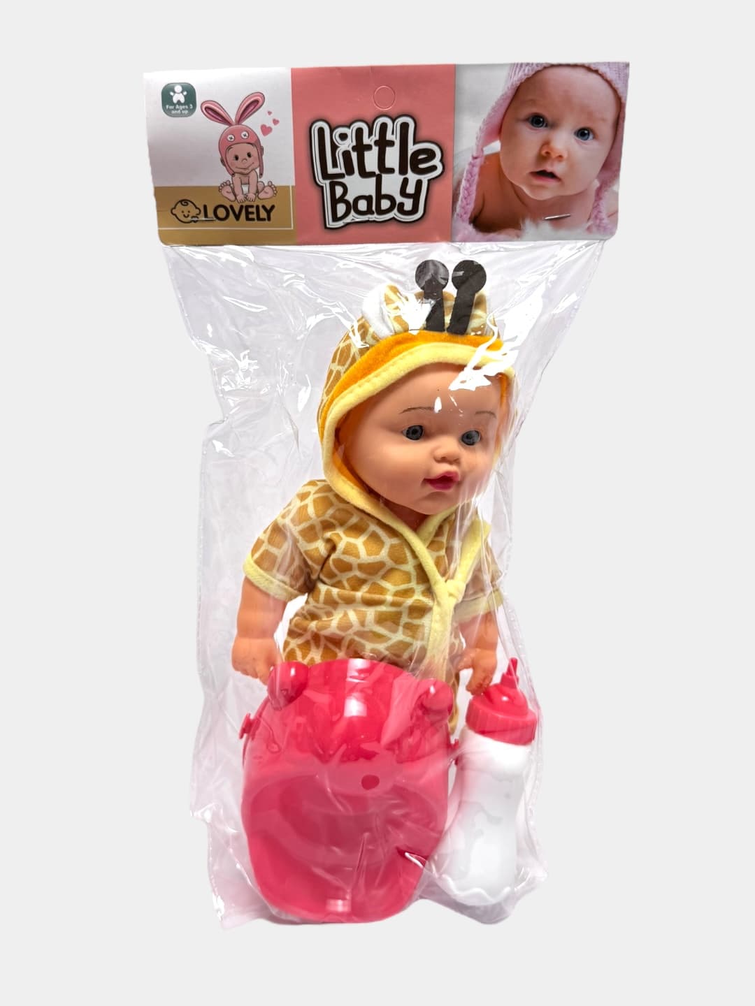 Кукла пупс Little Baby Y347-124P жираф интерактивный мягкий текстиль.
